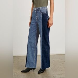 Rails Two-Tone Blue Wide-Leg Denim Jeans